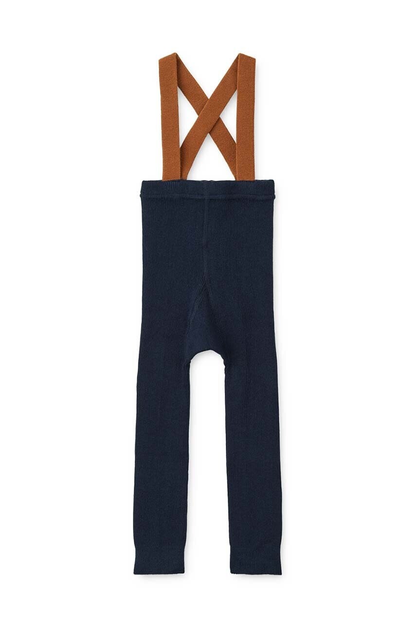 Bavlnené legíny pre bábätká Liewood Cuno Tights tmavomodrá farba, jednofarebné, LW19162