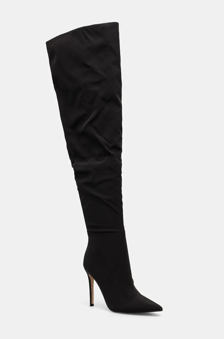 Vysoké čižmy Steve Madden Epic dámske, čierna farba, na vysokom podpätku, SM11003361