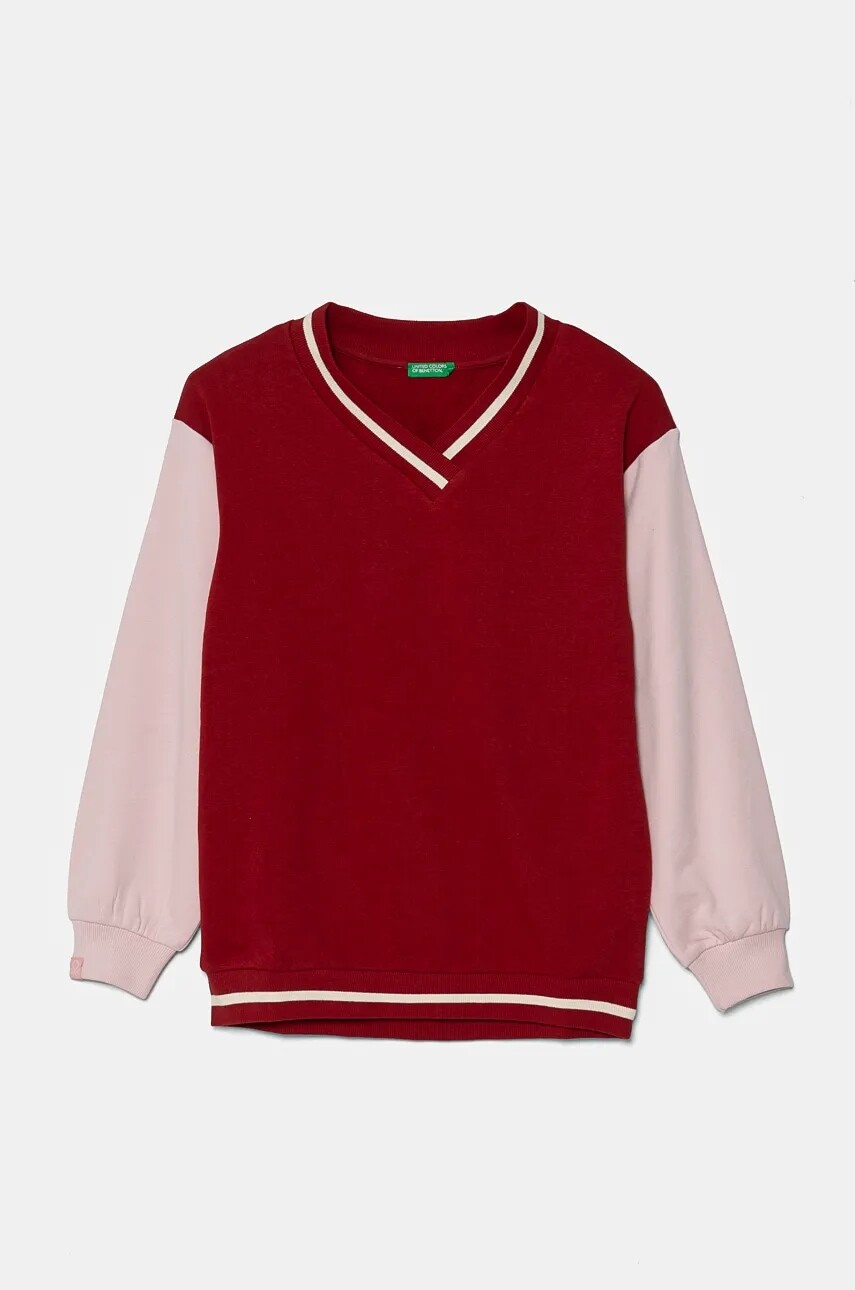 Detská mikina United Colors of Benetton fialová farba, vzorovaná, 32N4C400A