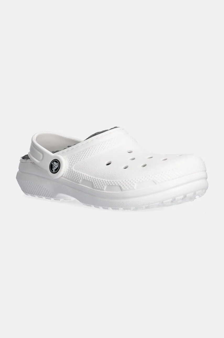 Detské šľapky Crocs CLASSIC LINED CLOG biela farba, 207010