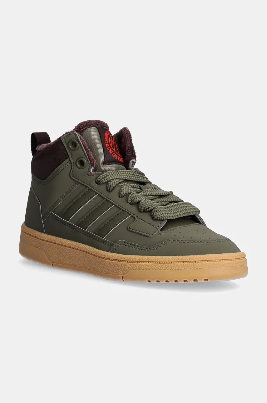 Detské tenisky adidas RAPID COURT MID WINTERIZED zelená farba, JR2813