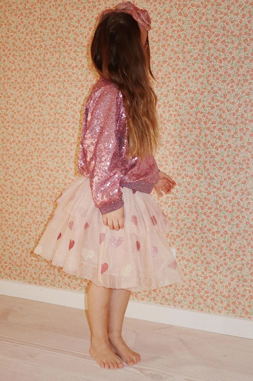 Sukňa Konges Sløjd TULLIE SKIRT ružová farba, mini, áčkový strih, KS101718