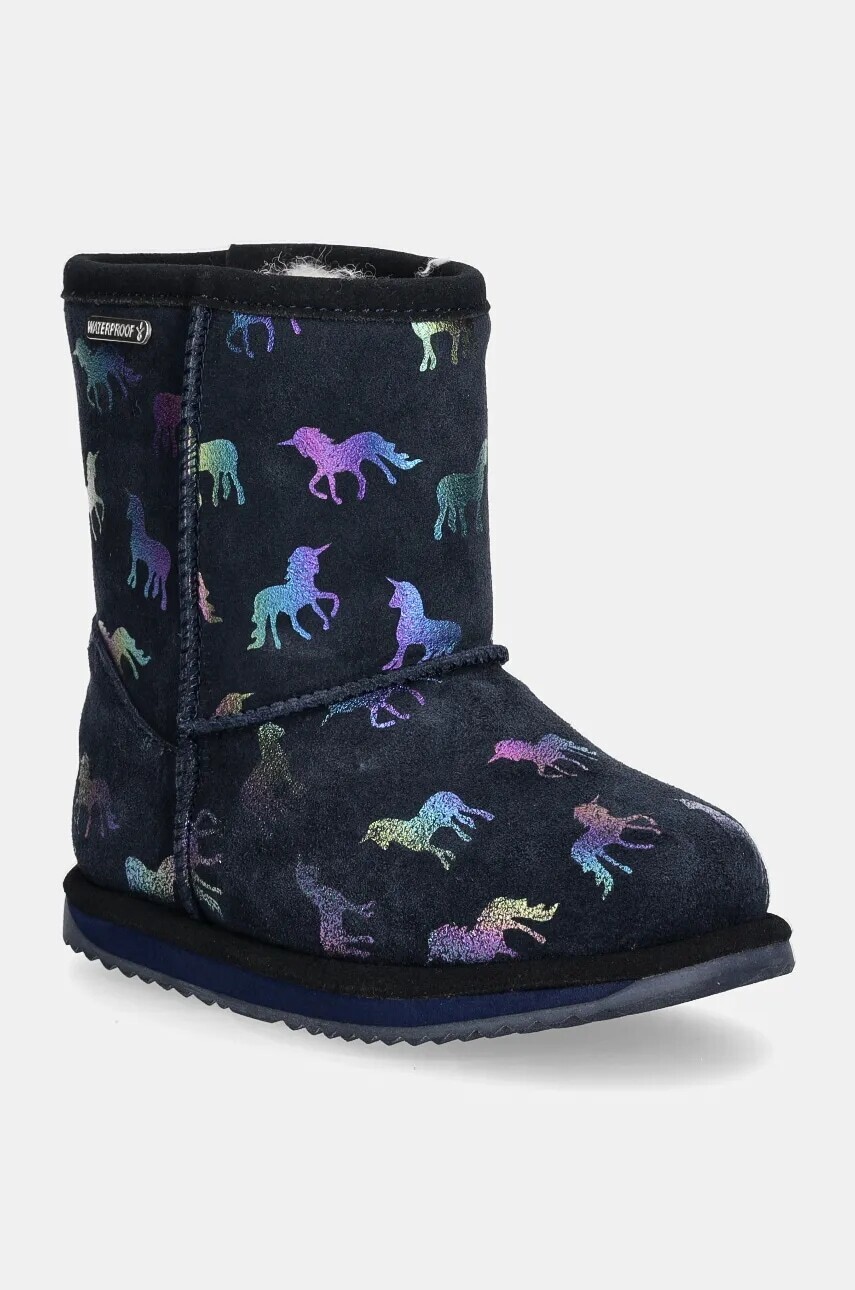 Detské semišové snehule Emu Australia Rainbow Unicorn Brumby tmavomodrá farba, K12373