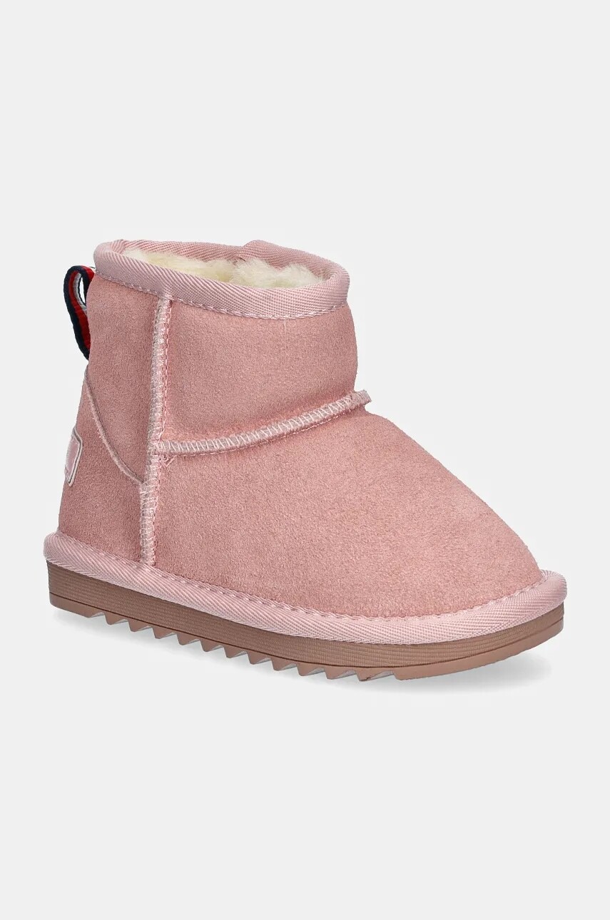 Detské semišové snehule Tommy Hilfiger ružová farba, T1A5-33614