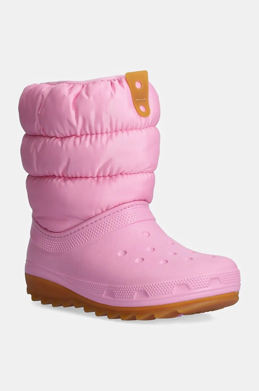 Detské snehule Crocs CLASSIC NEO PUFF BOOT ružová farba, 207684.G