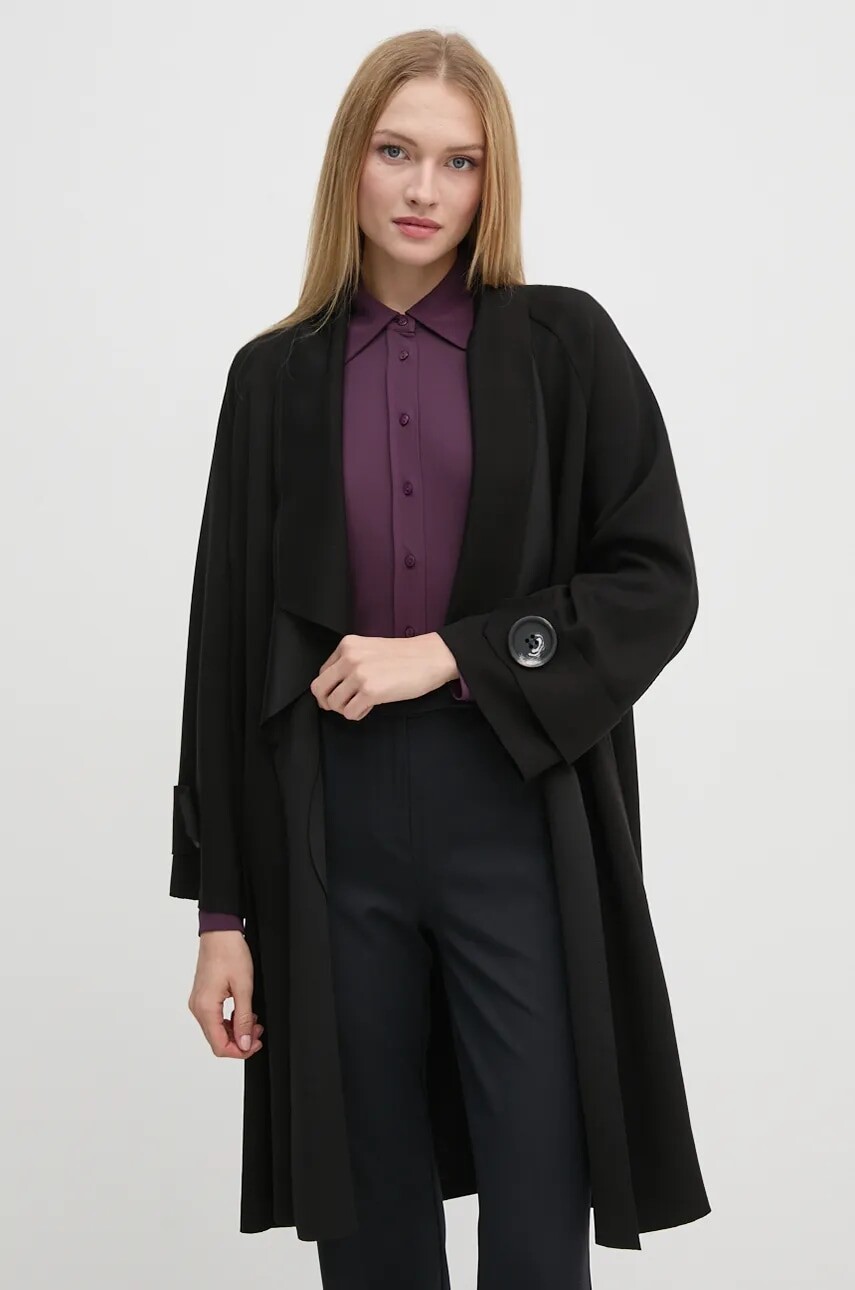 Kabát Joseph Ribkoff dámsky, čierna farba, prechodný, oversize, 244171