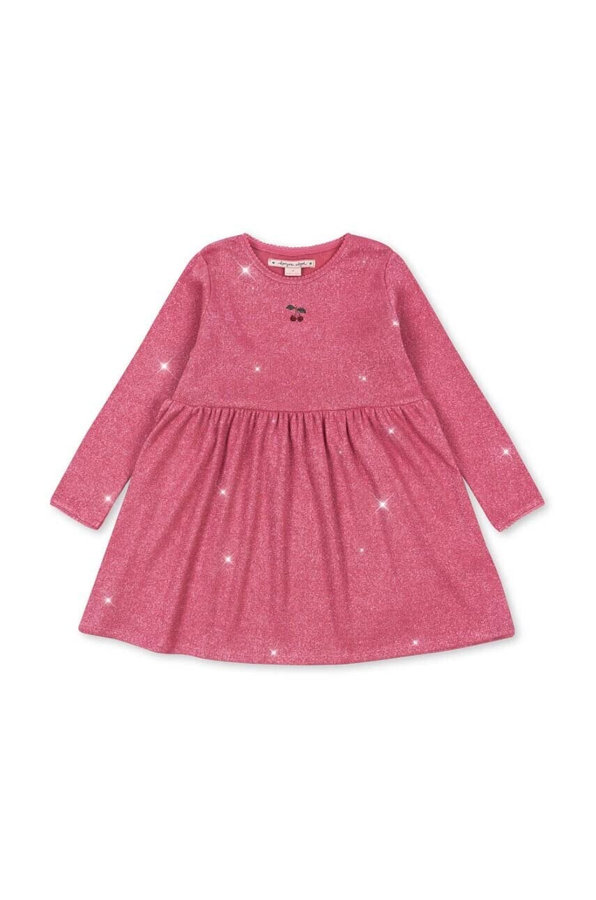 Šaty Konges Sløjd ROLI DRESS ružová farba, mini, áčkový strih, KS101654
