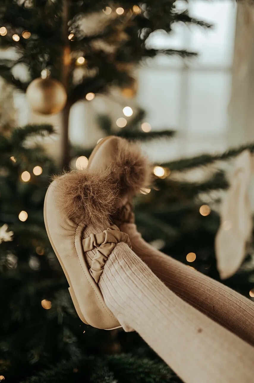 Detské kožené balerínky Donsje Izebella Ballerinas béžová farba, 2028200