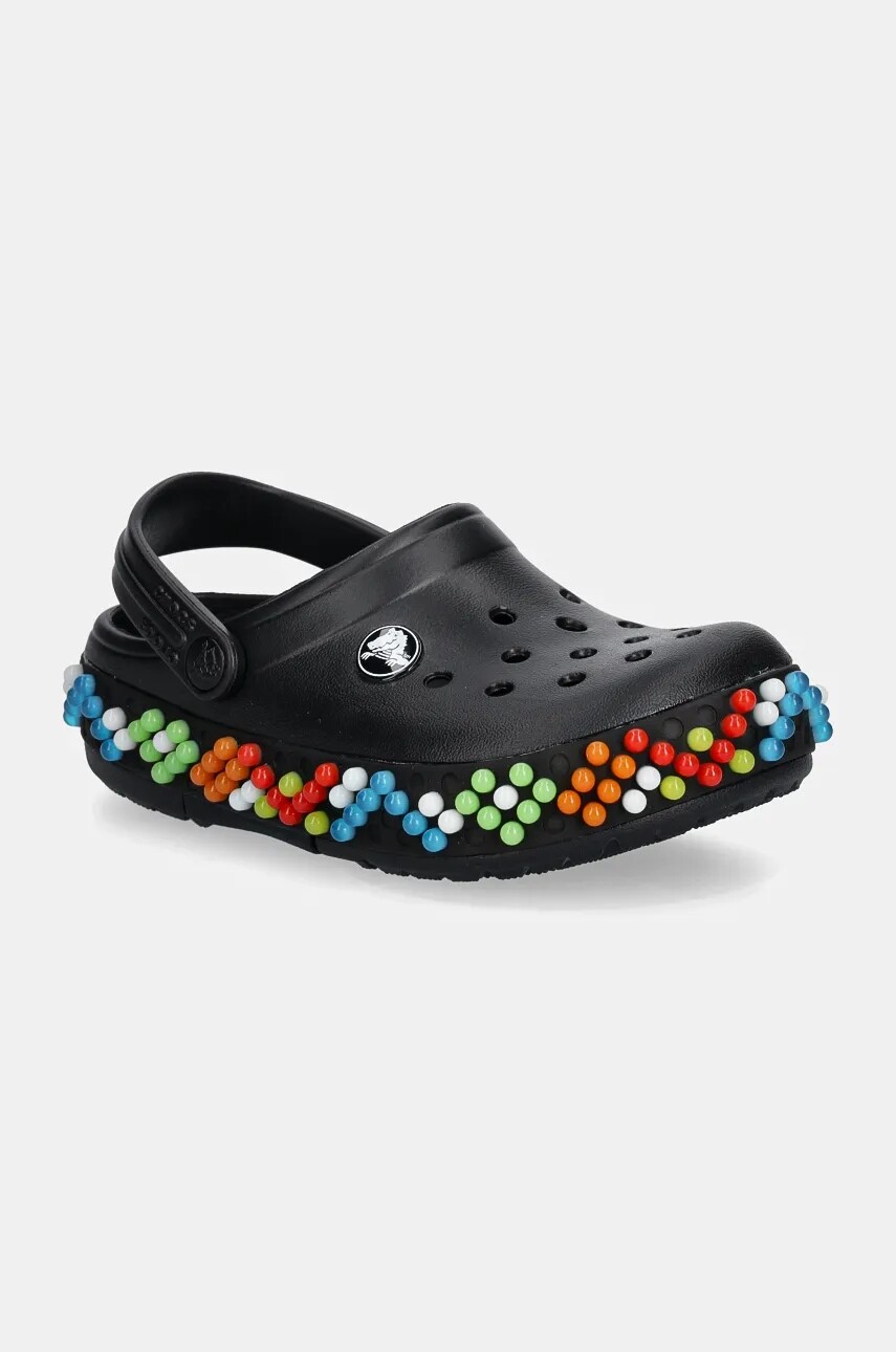 Detské šľapky Crocs CROCBAND COLORFUL LIGHTS CLOG čierna farba, 210467