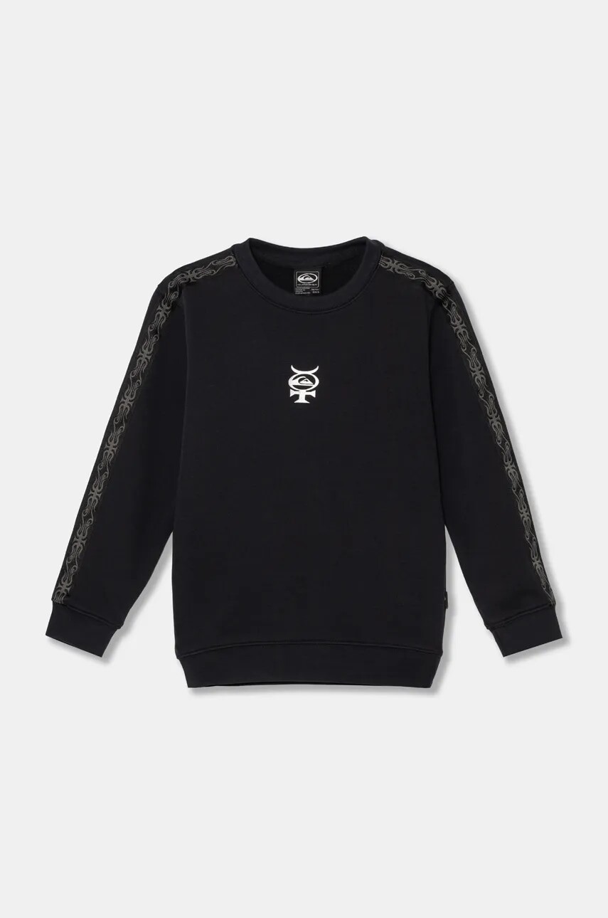 Detská mikina Quiksilver MERCURY CREW čierna farba, s potlačou, AQBFT03111