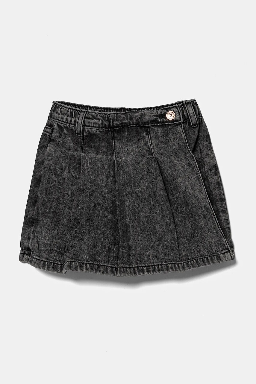 Dievčenská rifľová sukňa Guess šedá farba, mini, rovný strih, K4BD02 D5G40