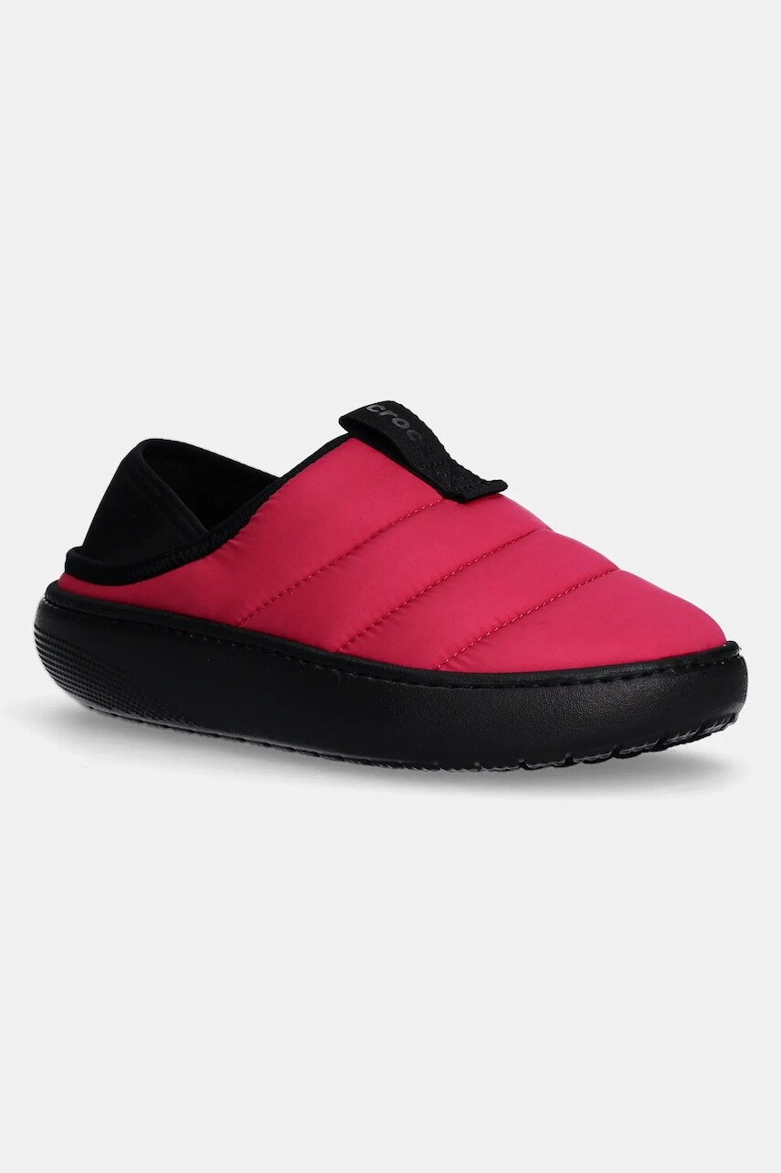 Papuče Crocs Classic Puff Moc ružová farba, 210706