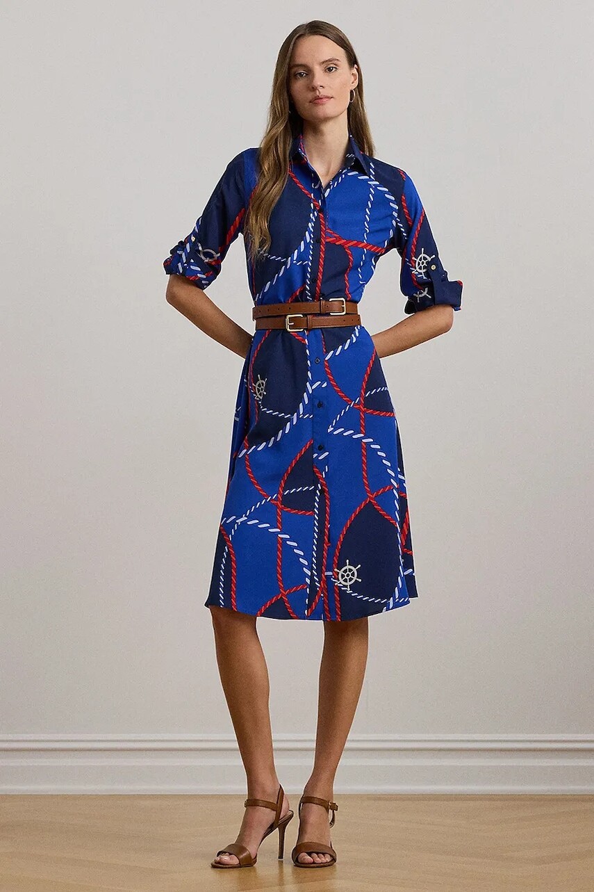 Šaty Lauren Ralph Lauren midi, áčkový strih, 200962233