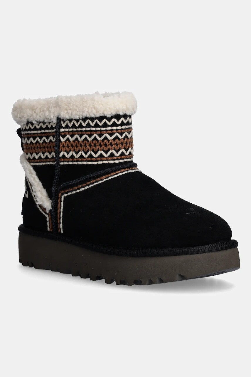 Semišové snehule UGG Classic Mini Atherson čierna farba, 1158281-BLK