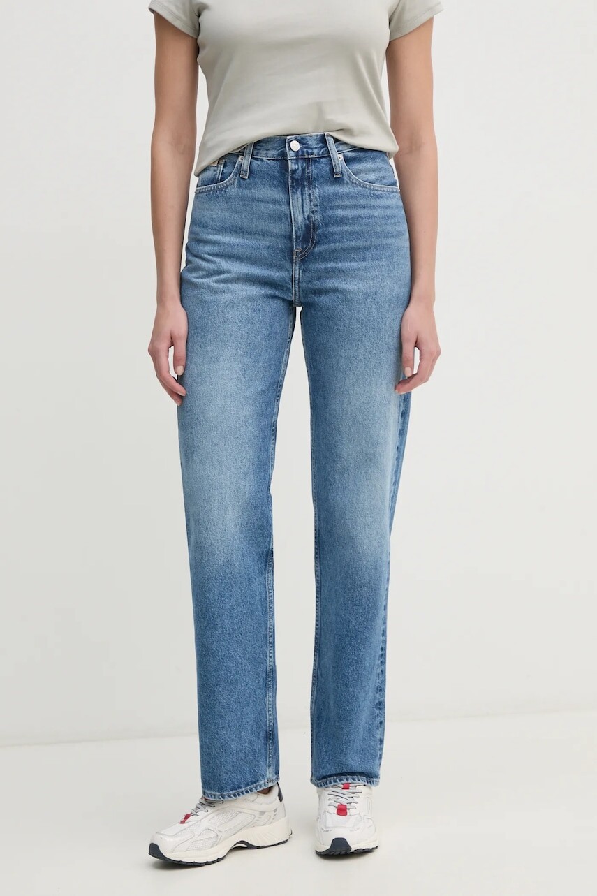 Rifle Calvin Klein Jeans dámske, vysoký pás, J20J225003