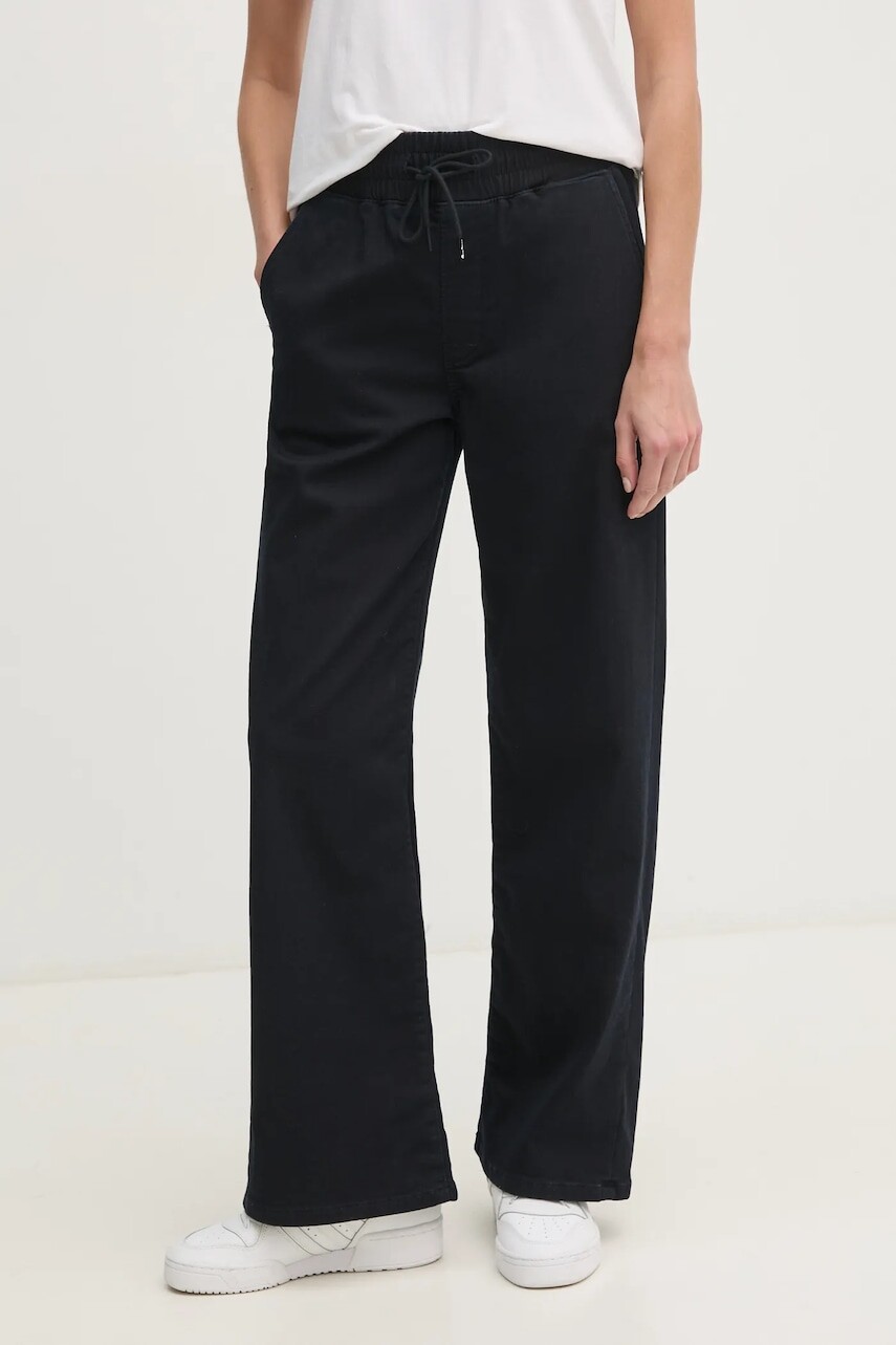 Rifle Pepe Jeans LOOSE ST PANTS HW MIDNIGHT dámske, vysoký pás, PL204834