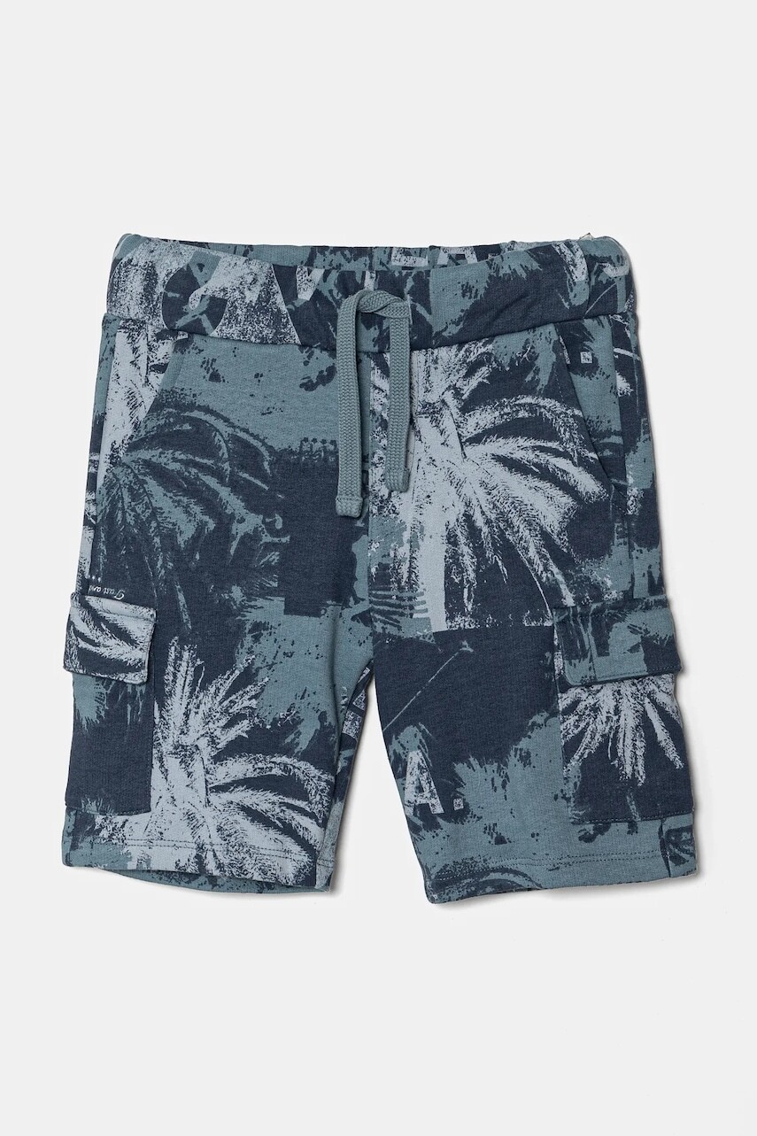 Detské bavlnené šortky Guess tmavomodrá farba, nastaviteľný pás N5RD05 KA6R4