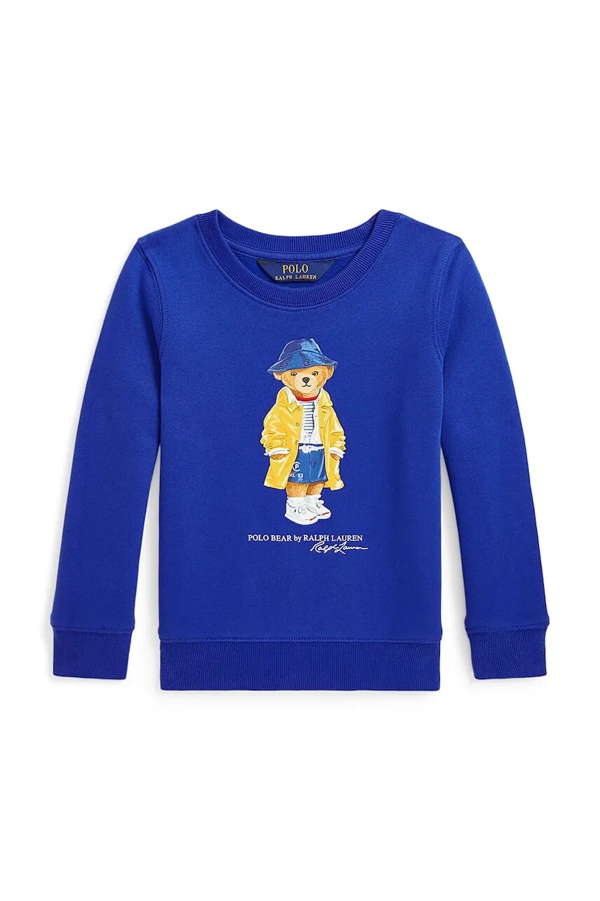 Detská mikina Polo Ralph Lauren tmavomodrá farba, s potlačou, 312957379001