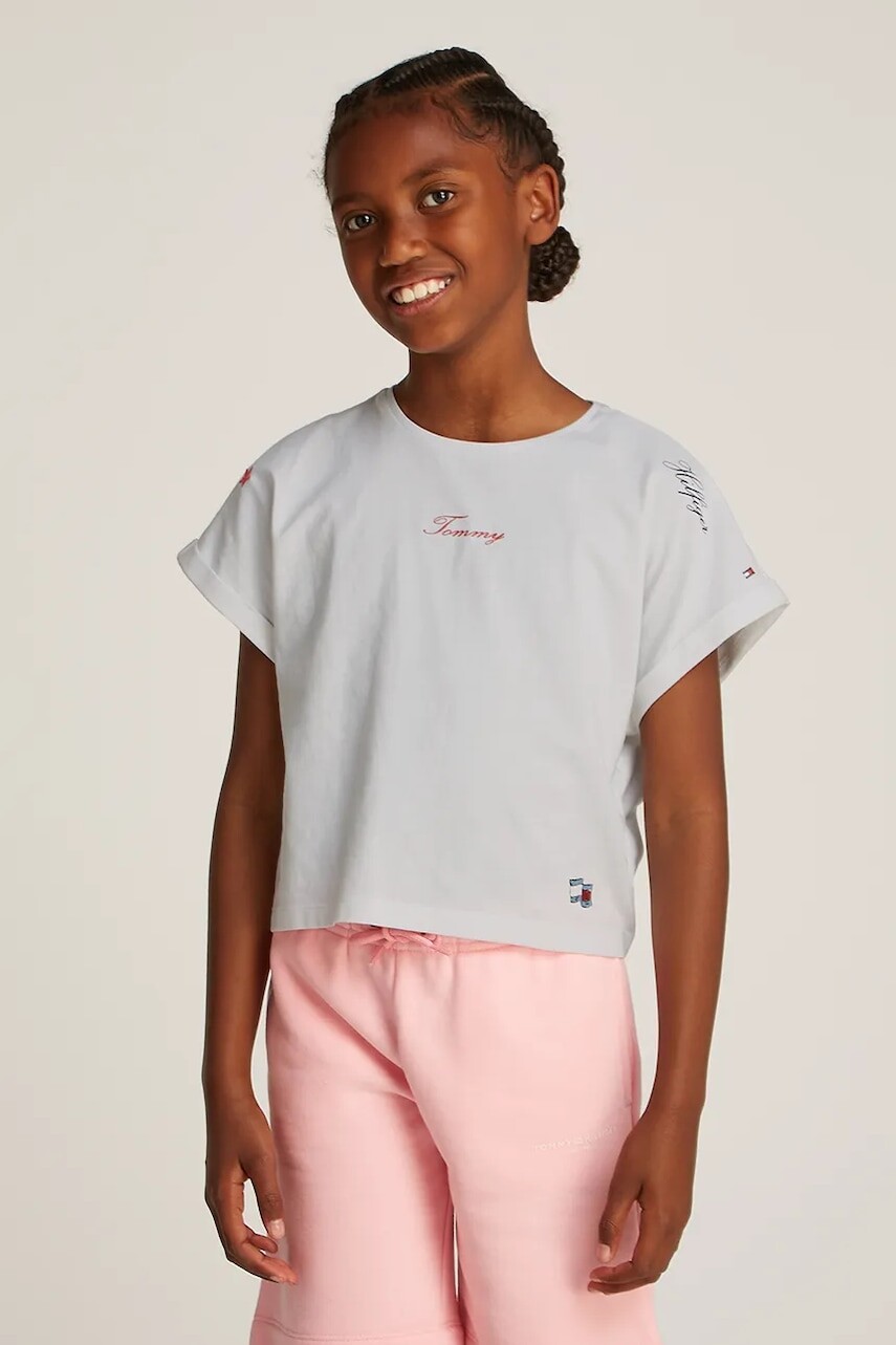 Detské tričko Tommy Hilfiger biela farba, KG0KG08300