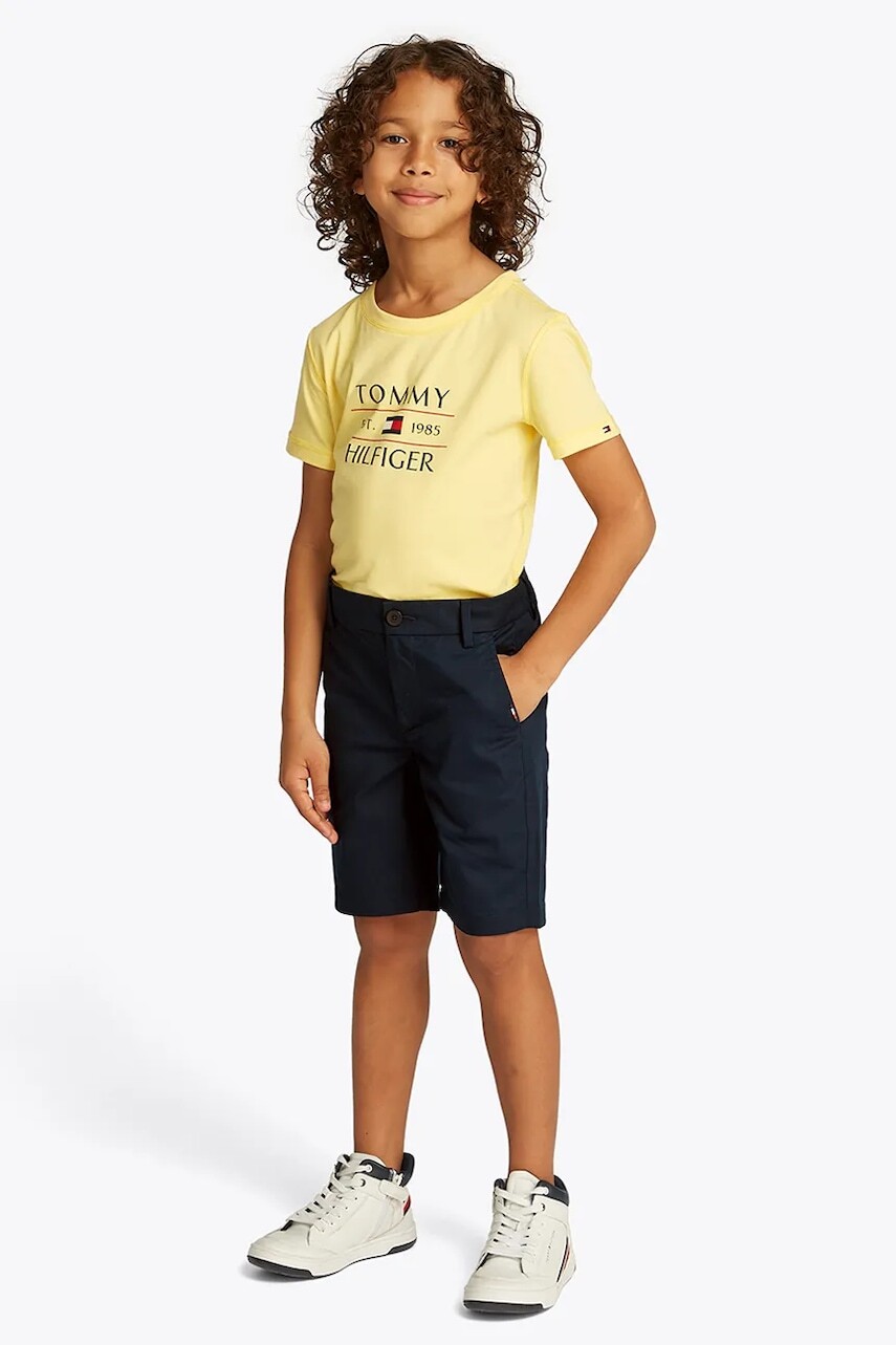 Detské krátke nohavice Tommy Hilfiger tmavomodrá farba, KB0KB09641