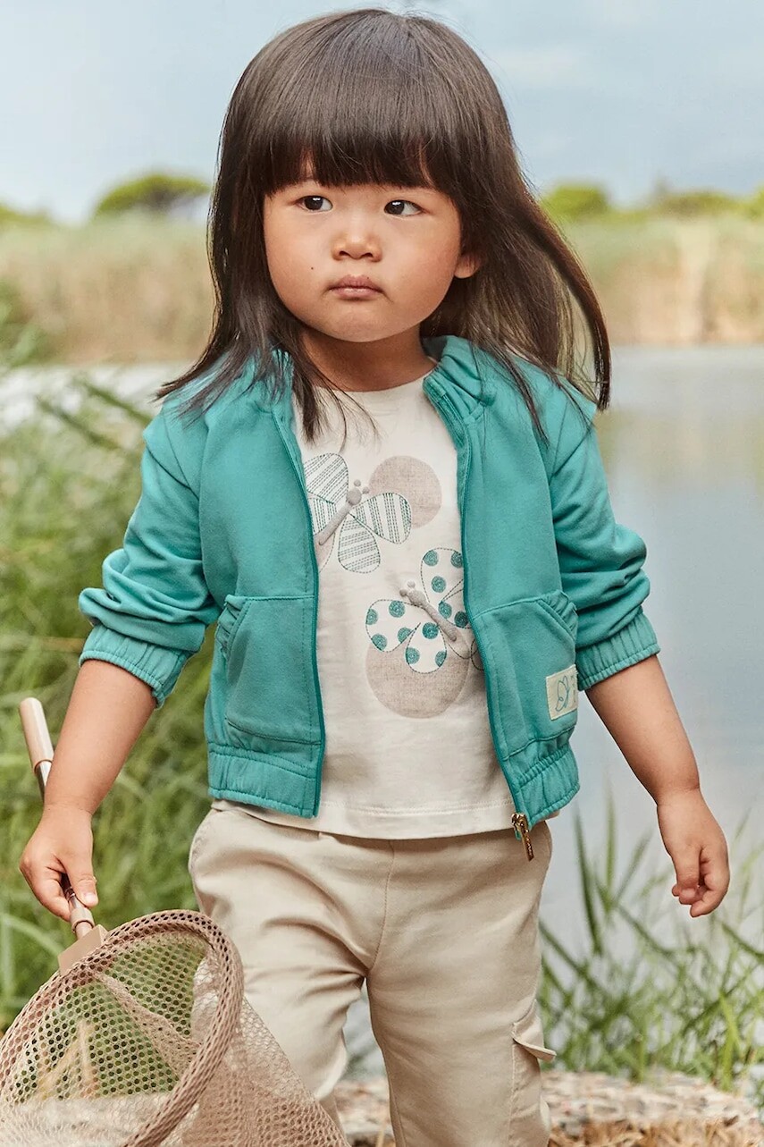 Detská mikina Mayoral tyrkysová farba, jednofarebná, 1462