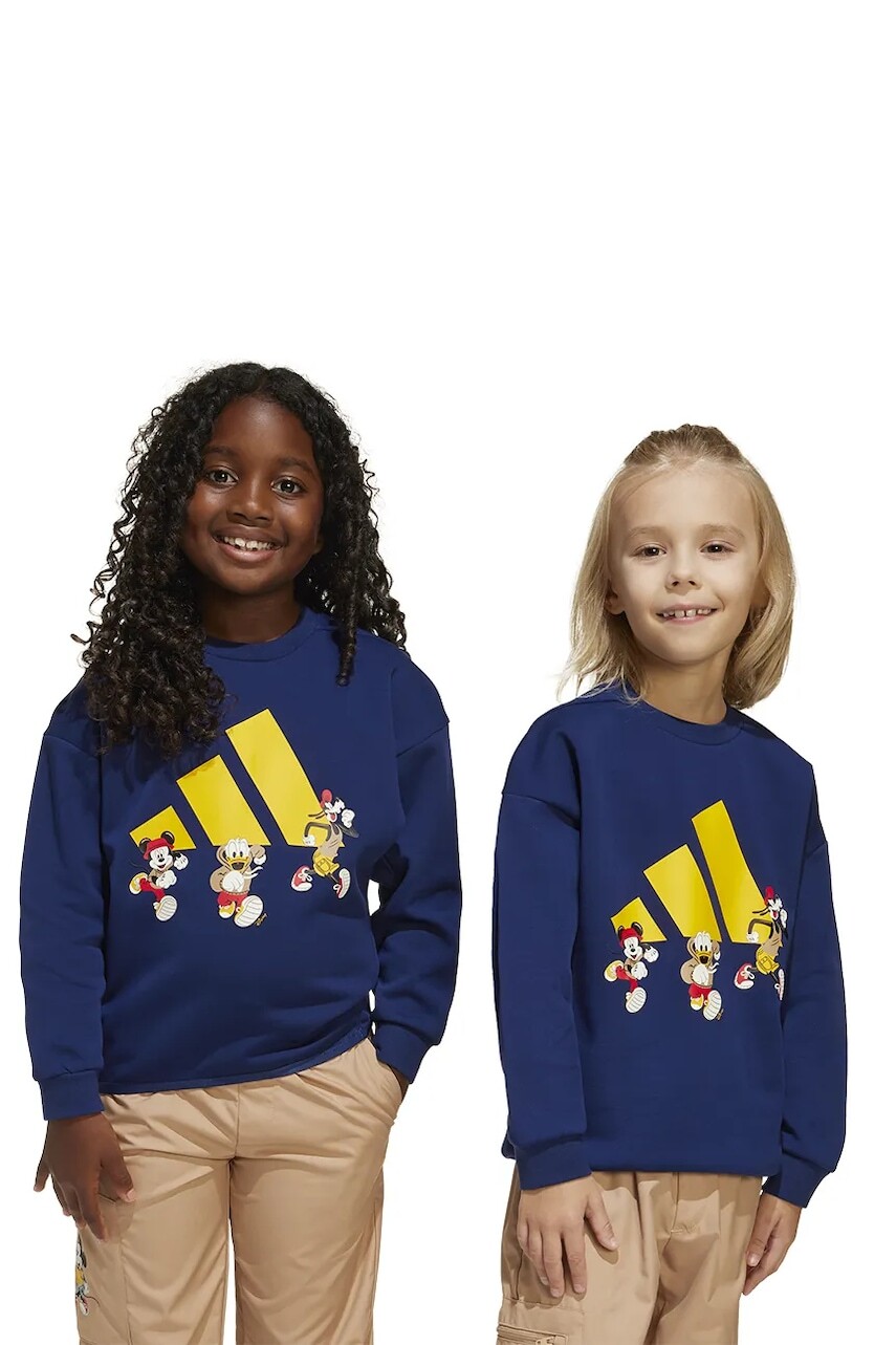 Detská mikina adidas x Disney tmavomodrá farba, s potlačou, JD4550