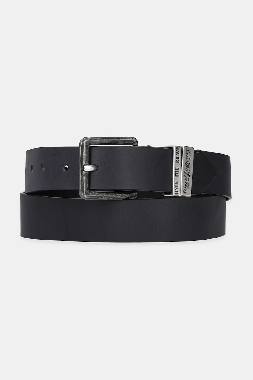 Opasok Diesel DIESEL LOGO B-GUARANTEE-A belt pánsky, čierna farba, X08532.PR227