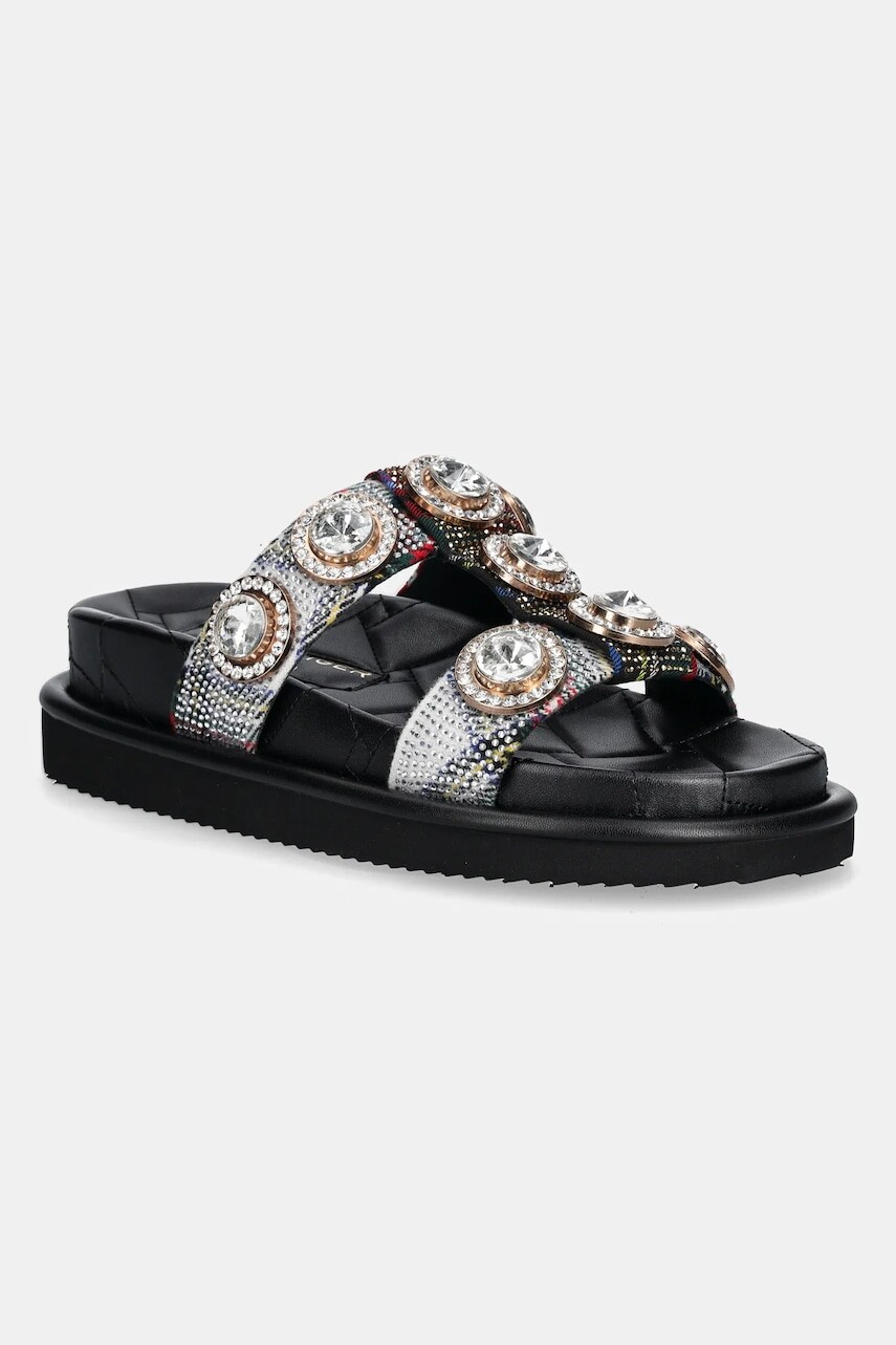 Šlapky Kurt Geiger London Orson Crystal Sandal dámske, čierna farba, na platforme, 9107199609