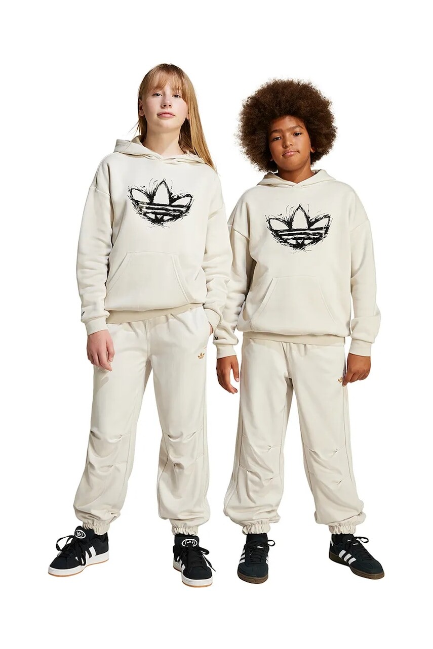 Detské tepláky adidas Originals béžová farba, jednofarebné, JC9073