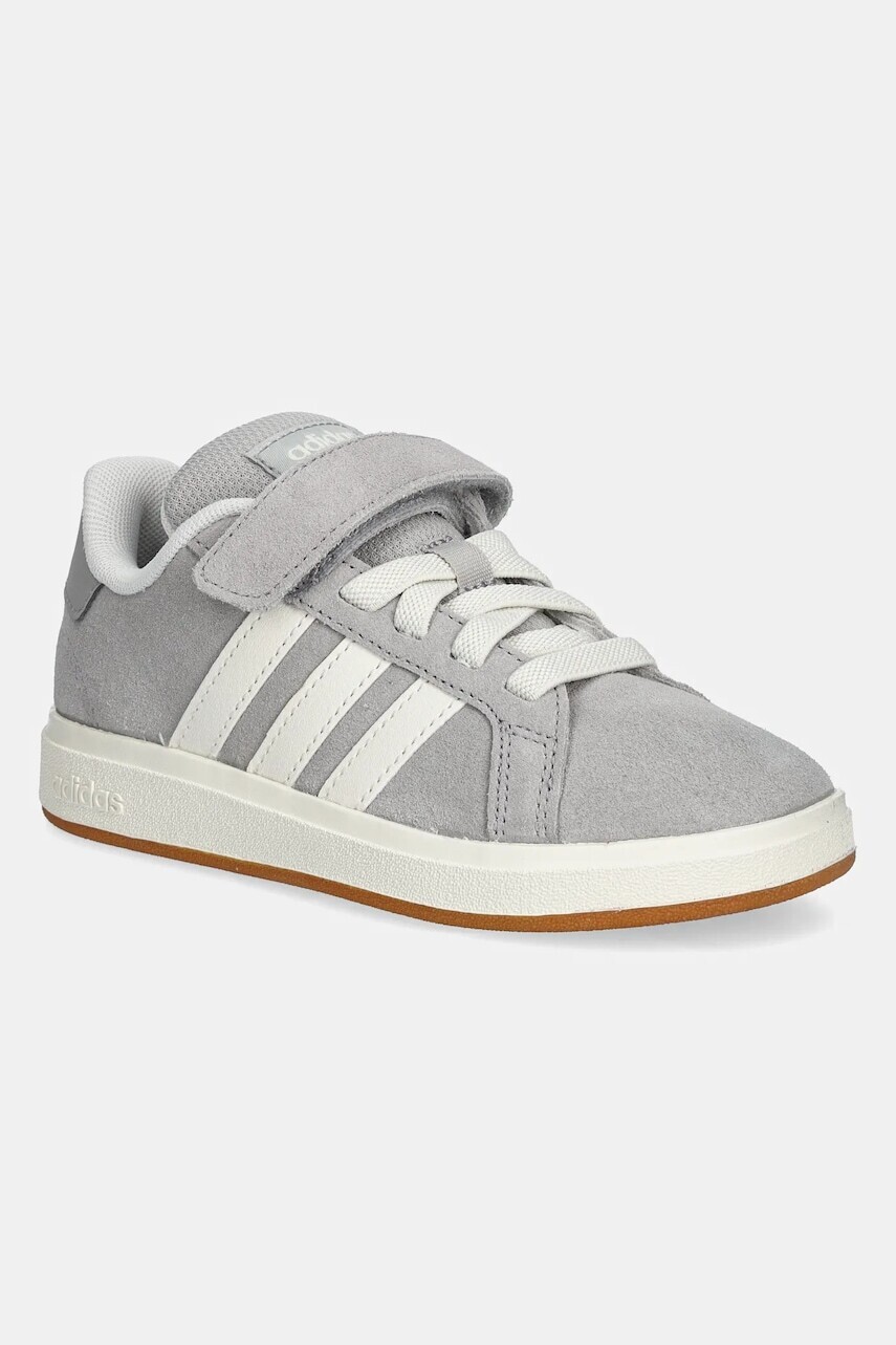 Detské semišové tenisky adidas GRAND COURT 00s šedá farba, JP5897