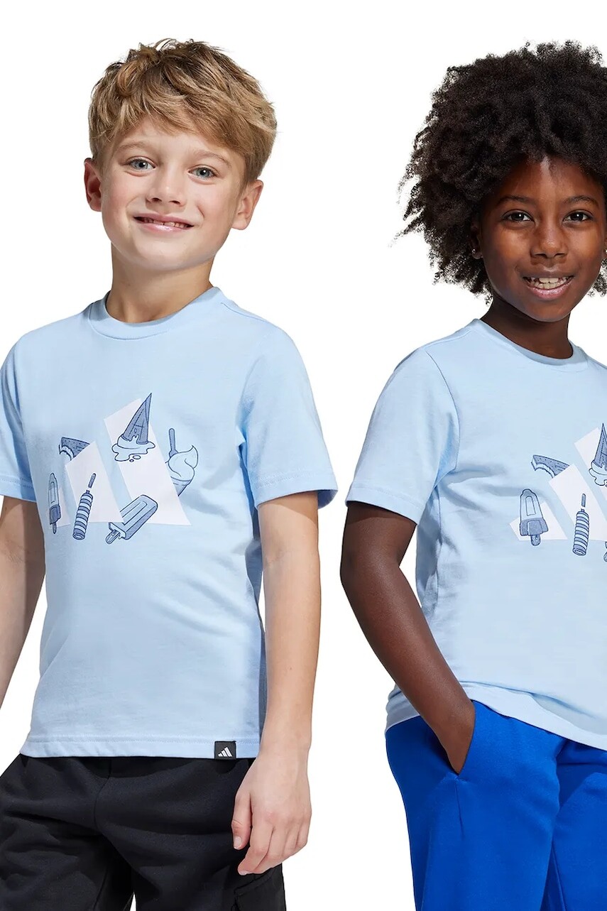 Detské bavlnené tričko adidas s potlačou, JI6679