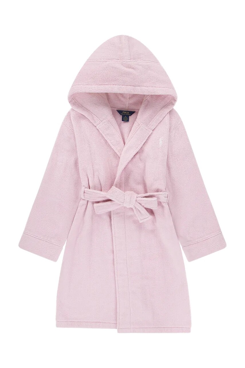 Detský bavlnený župan Polo Ralph Lauren ružová farba, 3P0188