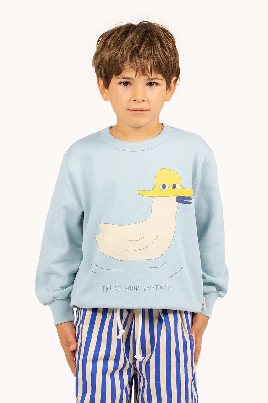 Detská bavlnená mikina Tinycottons DUCK GRAPHIC SWEATSHIRT s potlačou, SS25-101