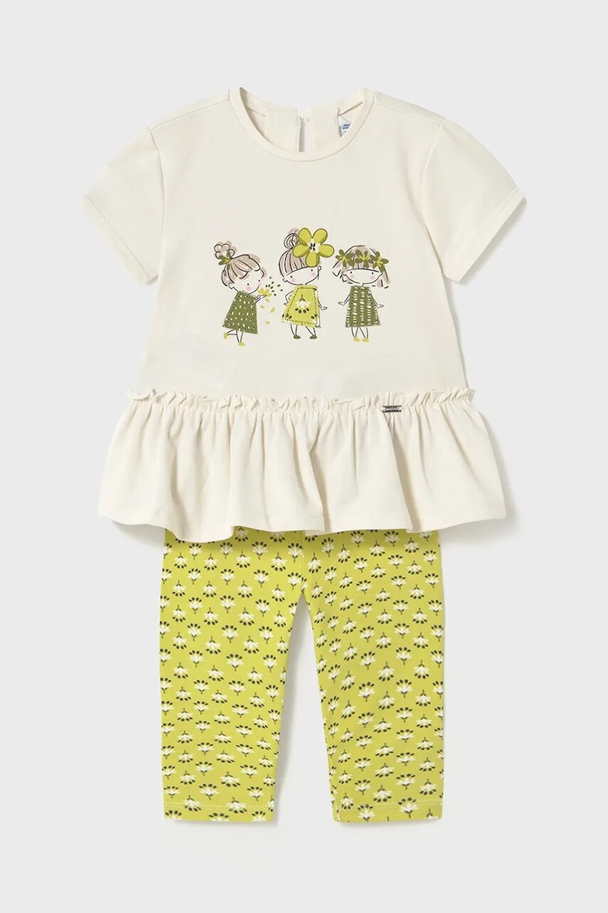 Detská bavlnená súprava Mayoral zelená farba, 1735