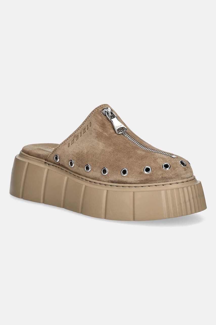 Semišové šľapky Inuikii Matilda Mule Suede dámske, béžová farba, na platforme, 1001.017.0021.250 / 30102-072