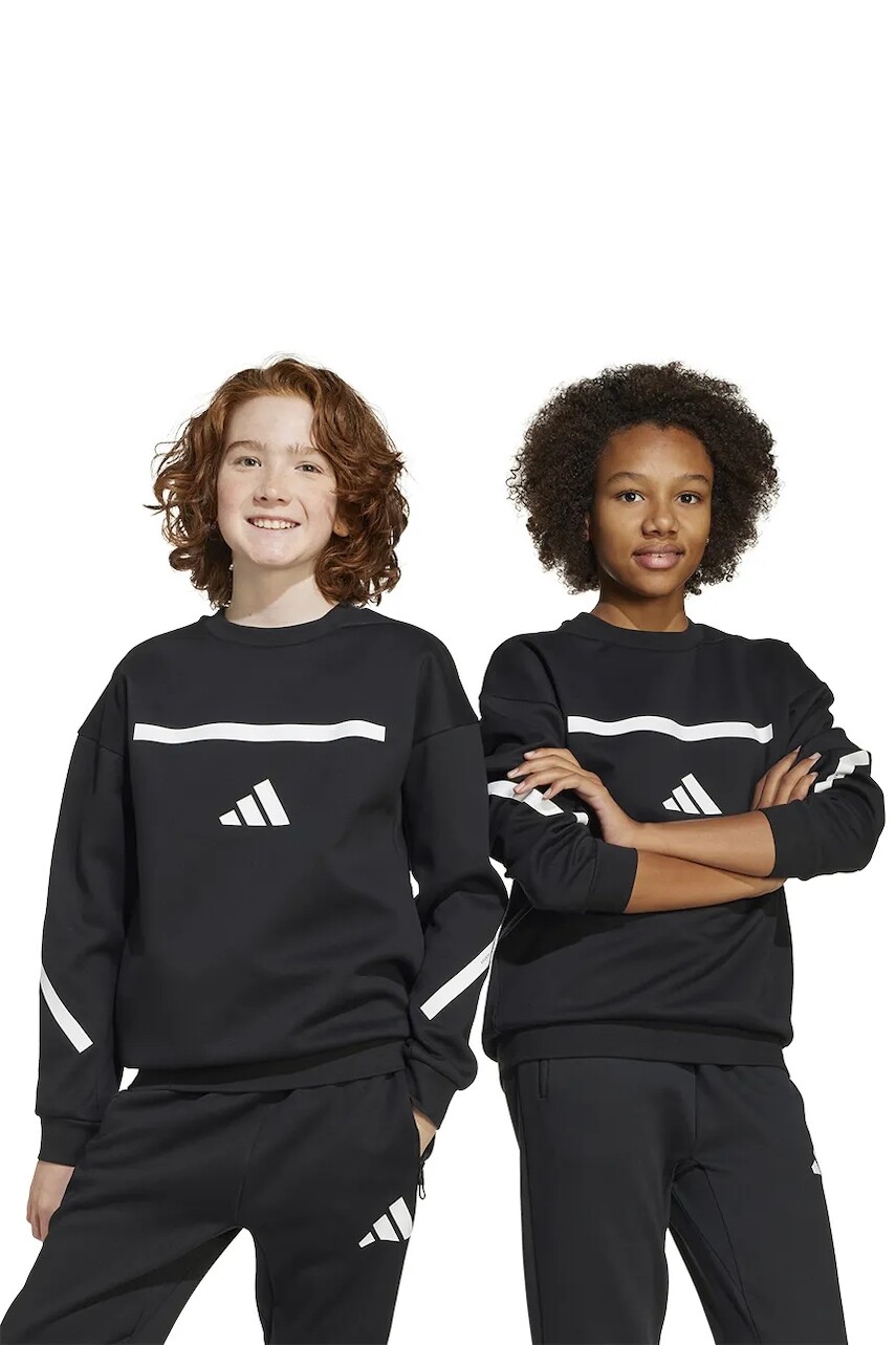 Detská mikina adidas čierna farba, s potlačou, JJ4854