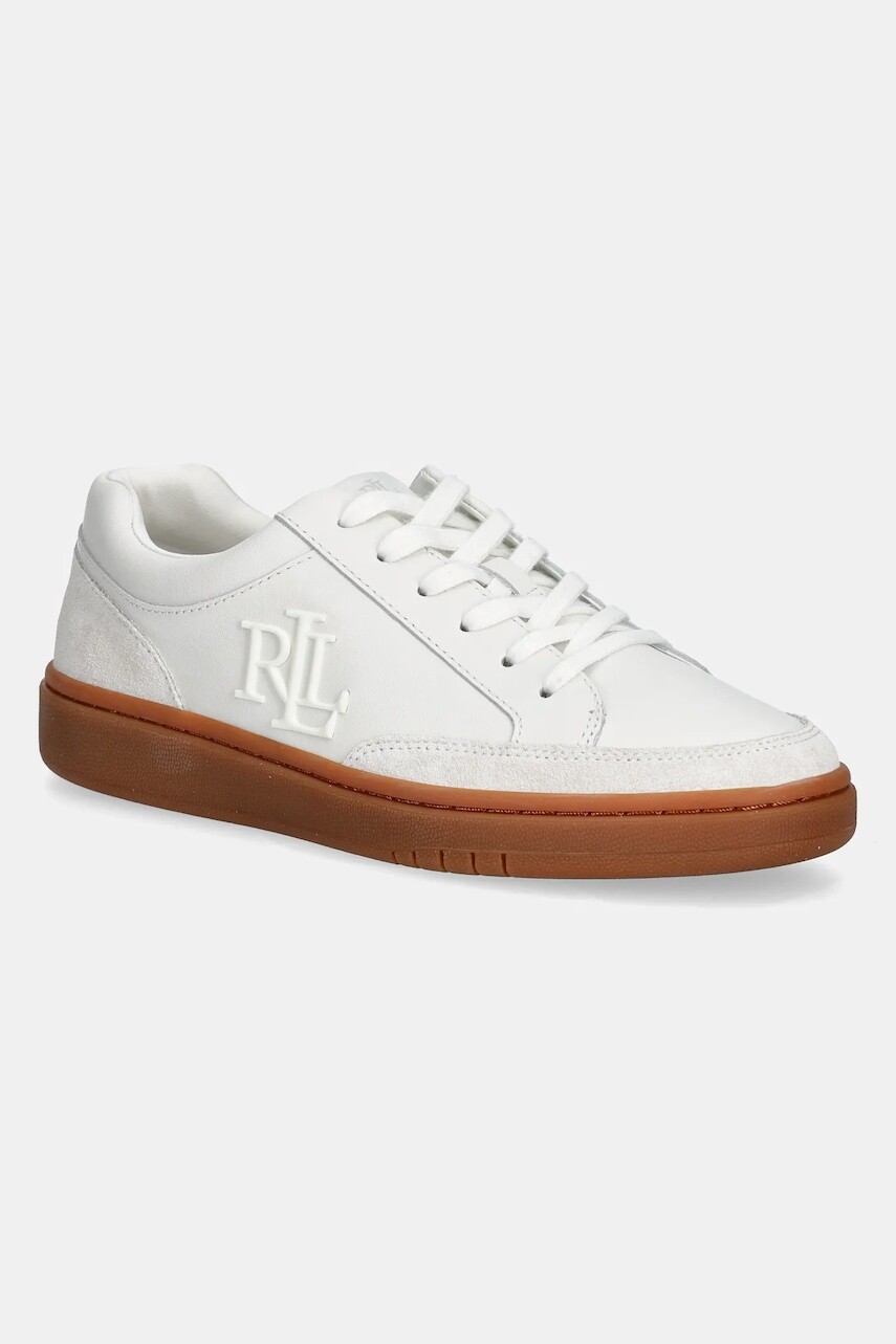 Kožené tenisky Lauren Ralph Lauren Hailey 6 biela farba, 802959240001