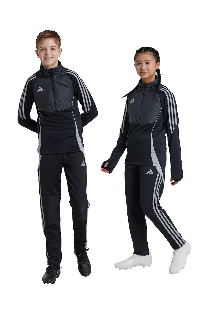 Detské tepláky adidas Performance čierna farba, s nášivkou, IM9975