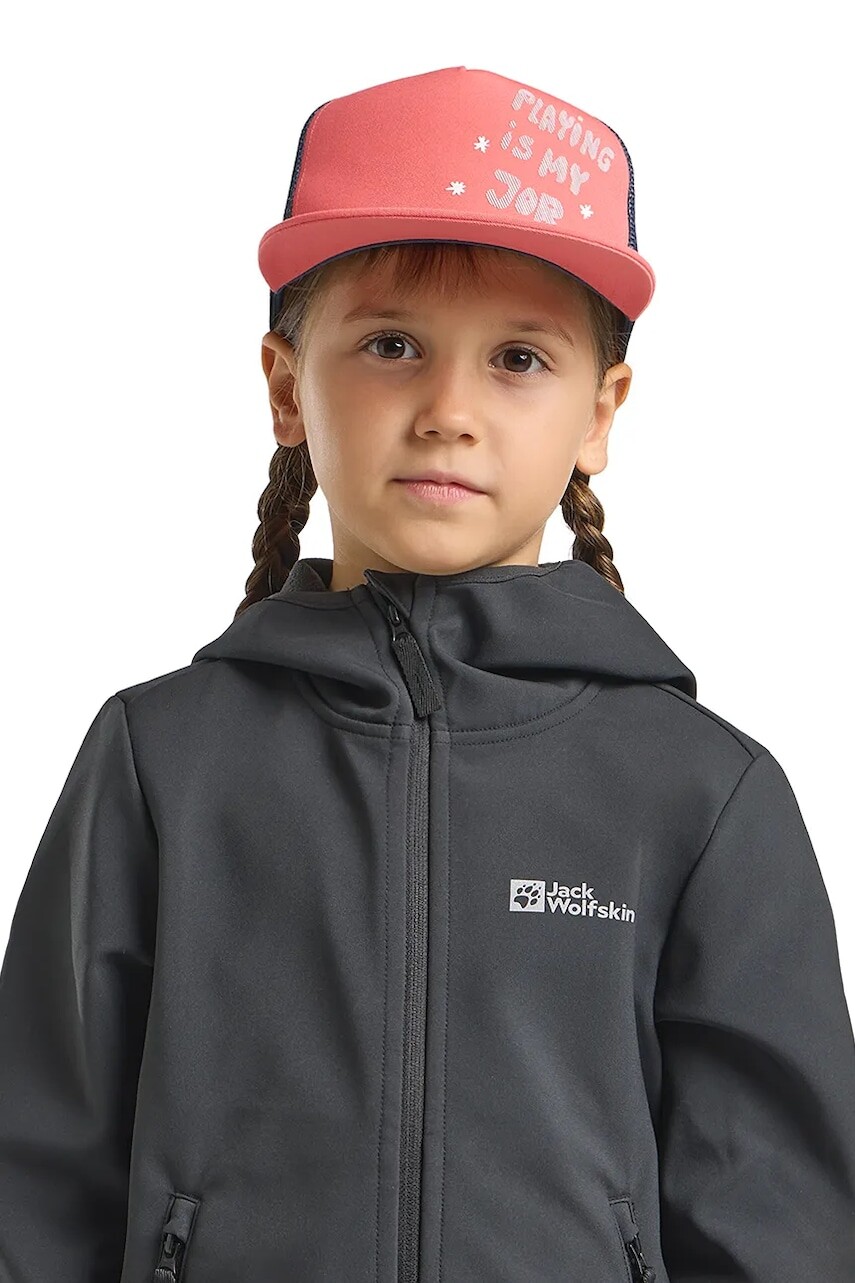 Detská baseballová čiapka Jack Wolfskin RIB CAP K ružová farba, jednofarebná, 1907643