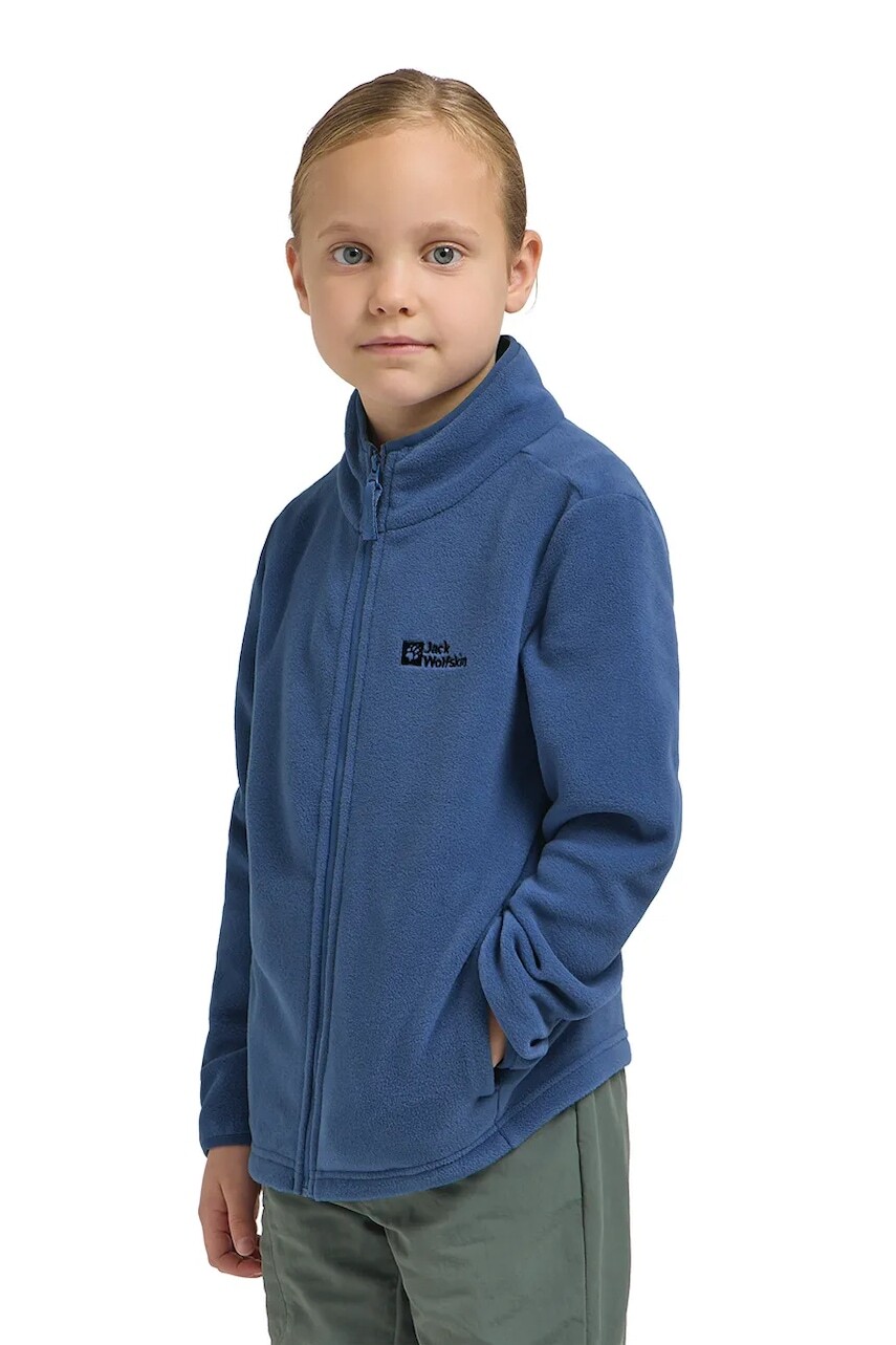 Detská mikina Jack Wolfskin TAUNUS JACKET K tmavomodrá farba, jednofarebná, 1609482