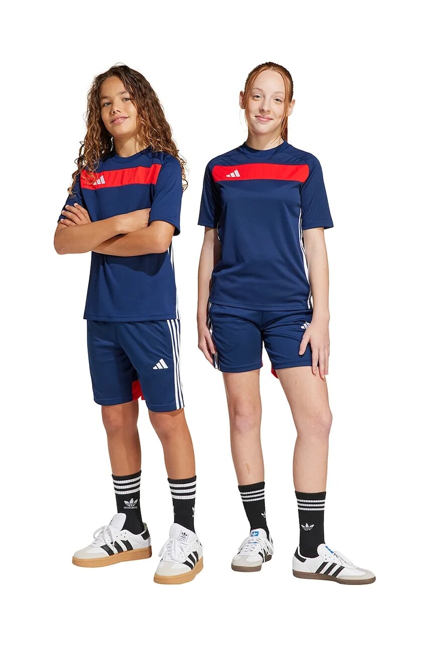 Detské krátke nohavice adidas Performance tmavomodrá farba, vzorované, JD0600