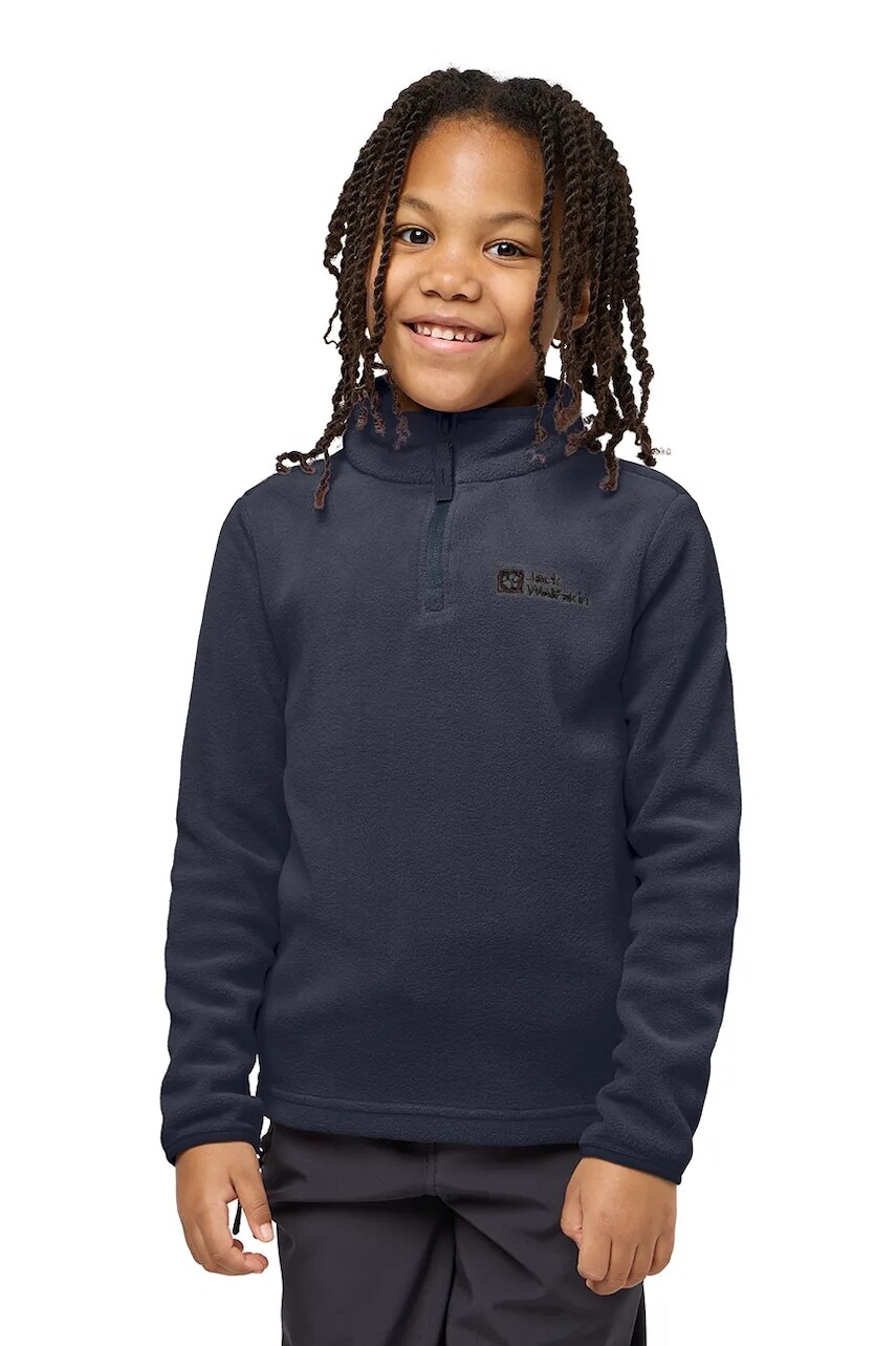 Detská fleecová mikina Jack Wolfskin TAUNUS HALFZIP K tmavomodrá farba, jednofarebná, 1605555