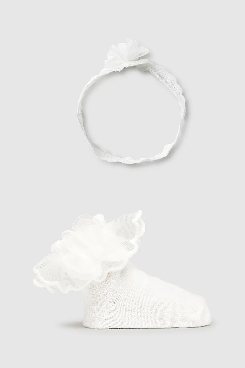 Ponožky pre bábätká Mayoral Newborn biela farba, 9869