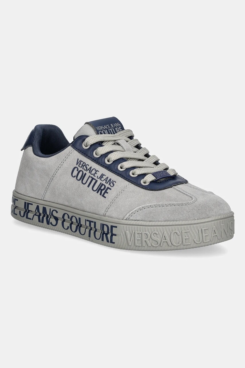 Semišové tenisky Versace Jeans Couture šedá farba, 78YA3SK6 ZPB02 800