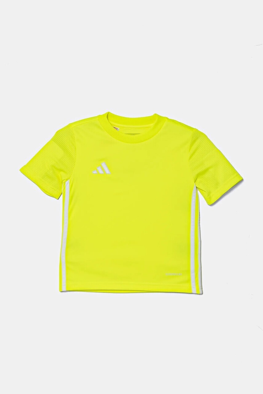 Detské tričko adidas Performance zelená farba, s nášivkou, IB4936