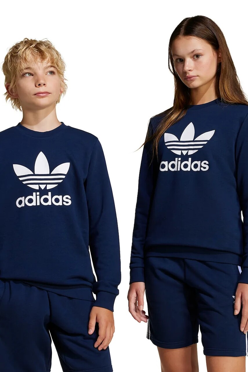 Detská mikina adidas Originals tmavomodrá farba, s potlačou, JD1656