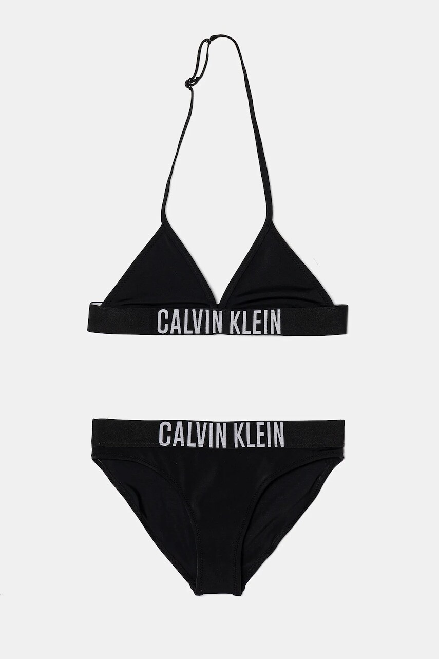 Dvojdielne detské plavky Calvin Klein Jeans čierna farba, KY0KY00090