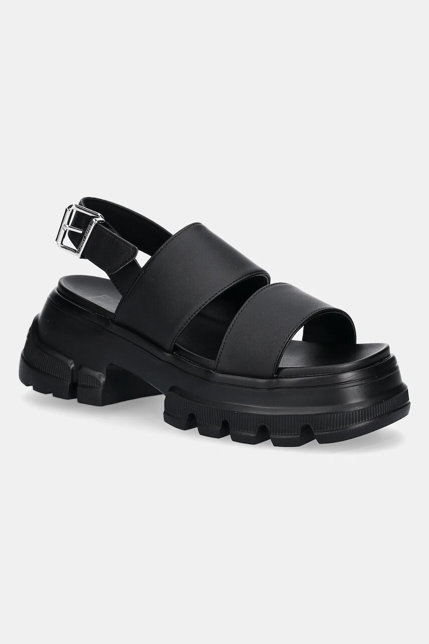 Sandále Tommy Jeans CHUNKY CITY SANDAL dámske, čierna farba, na platforme, EN0EN02750