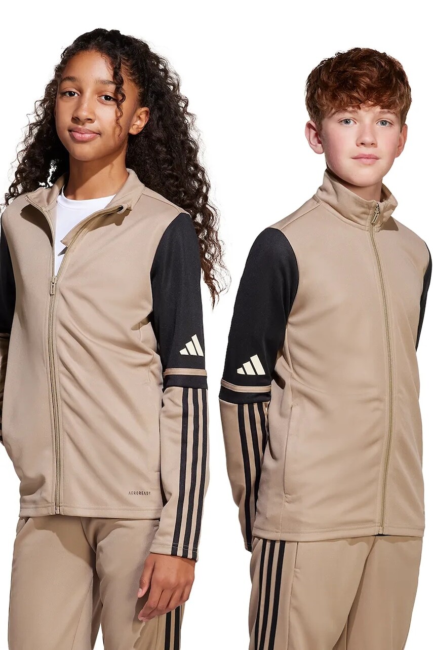Detská mikina adidas Performance béžová farba, vzorovaná, JP3398