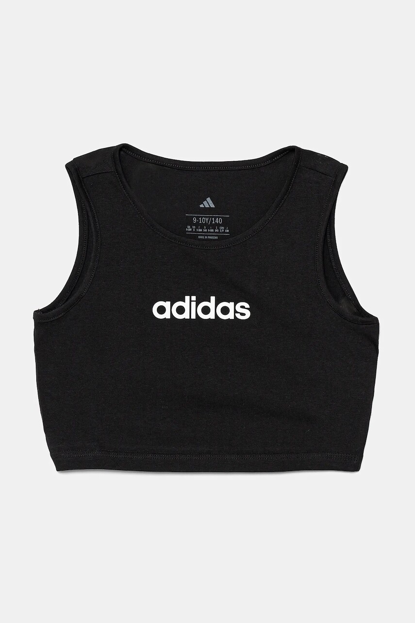 Detský bavlnený top adidas čierna farba, JC9732